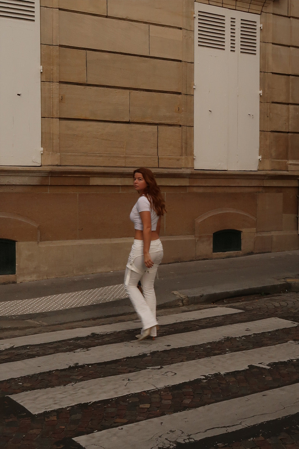 COURRÈGES – WHITE STRAPS PANTS